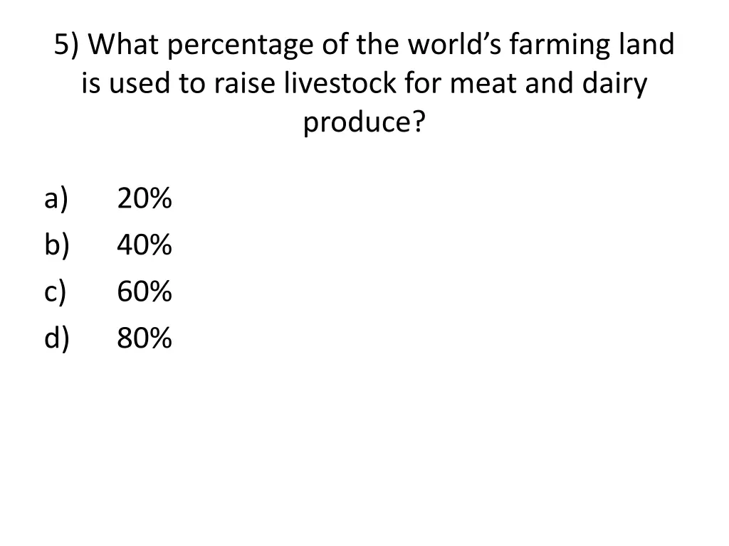 5 what percentage of the world s farming land