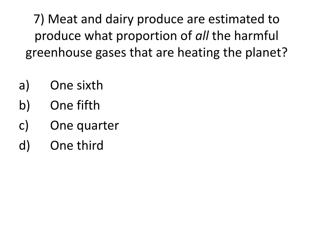 7 meat and dairy produce are estimated to produce