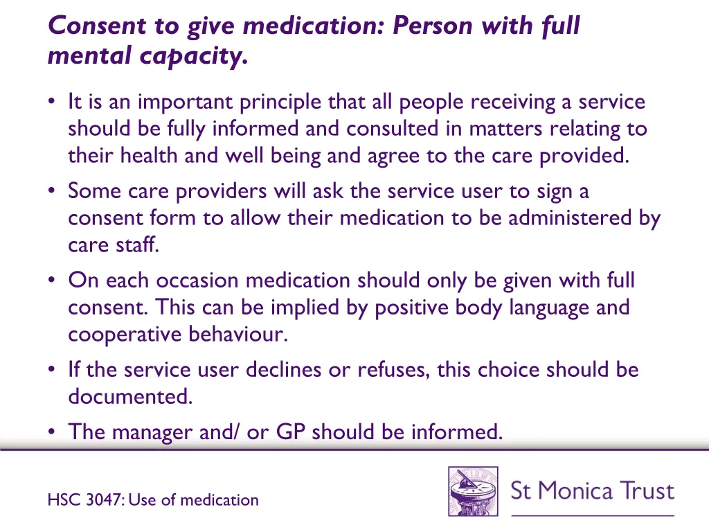 consent to give medication person with full