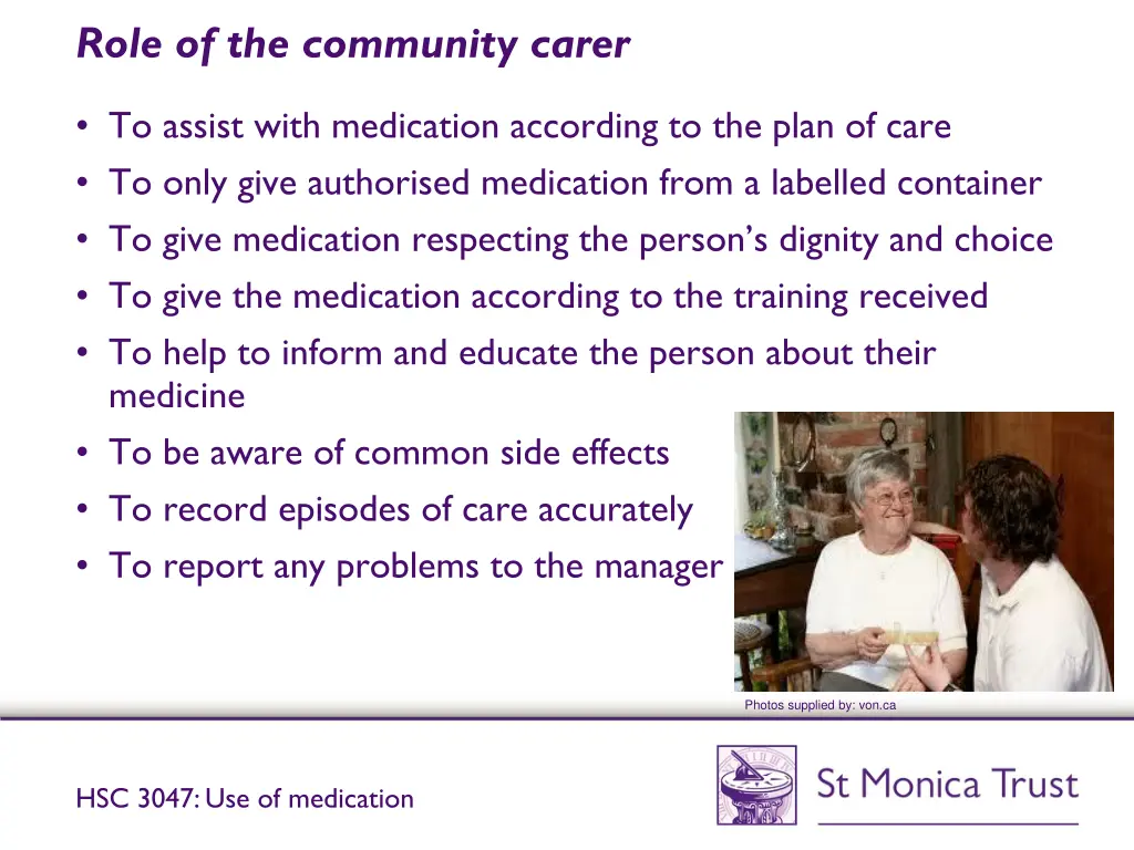 role of the community carer