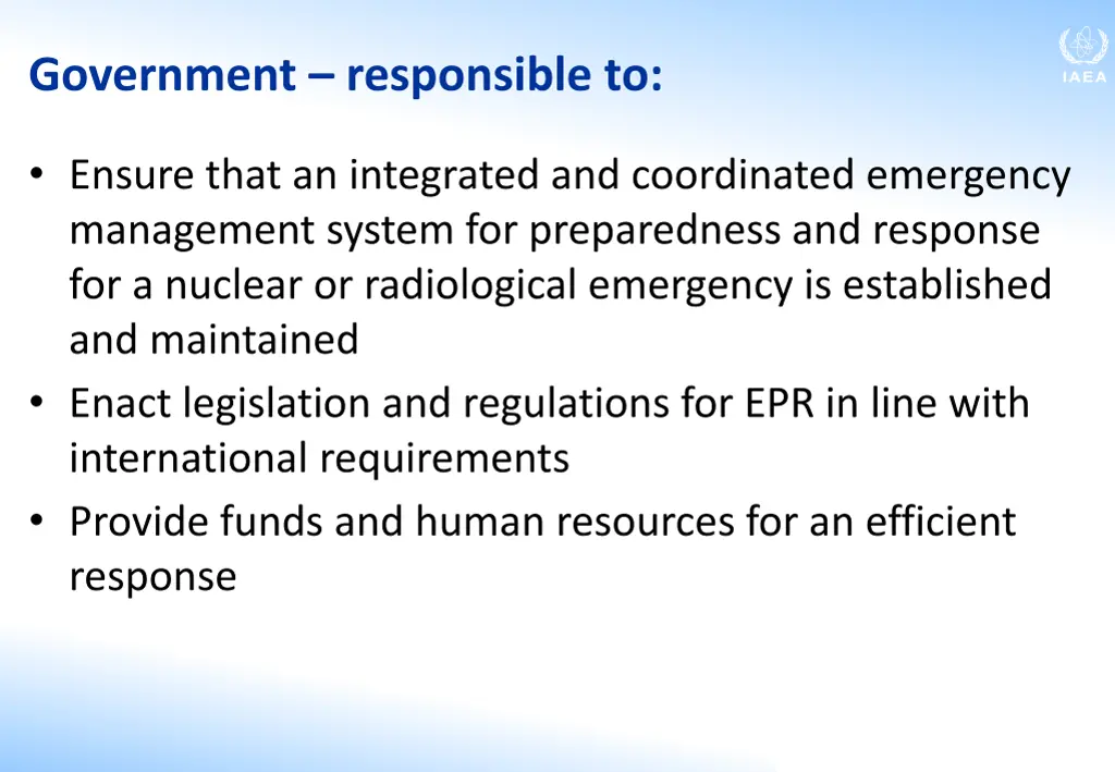 government responsible to