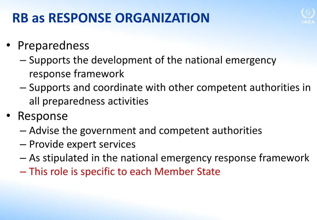 rb as response organization