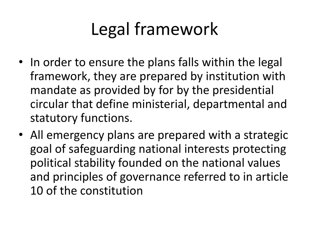 legal framework