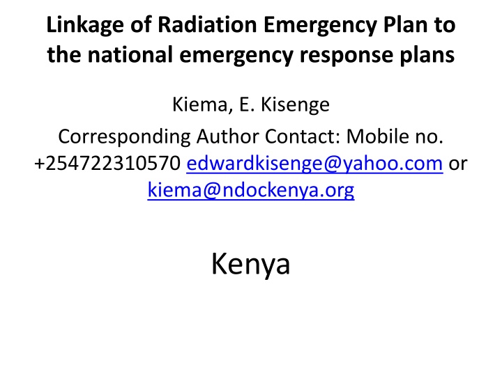 linkage of radiation emergency plan