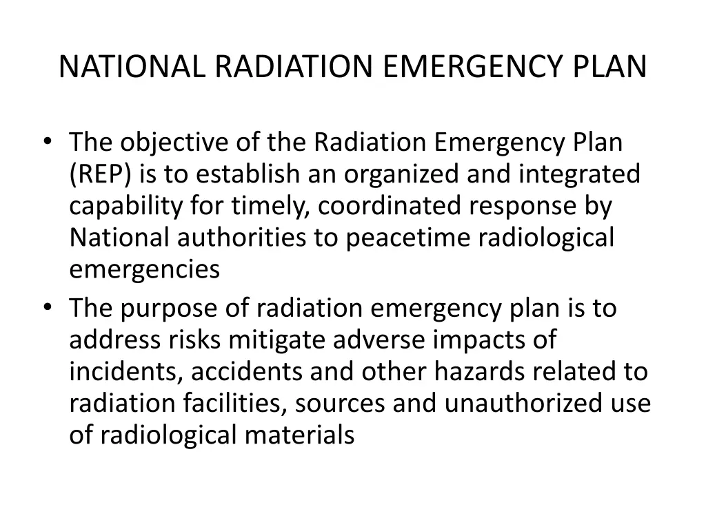 national radiation emergency plan