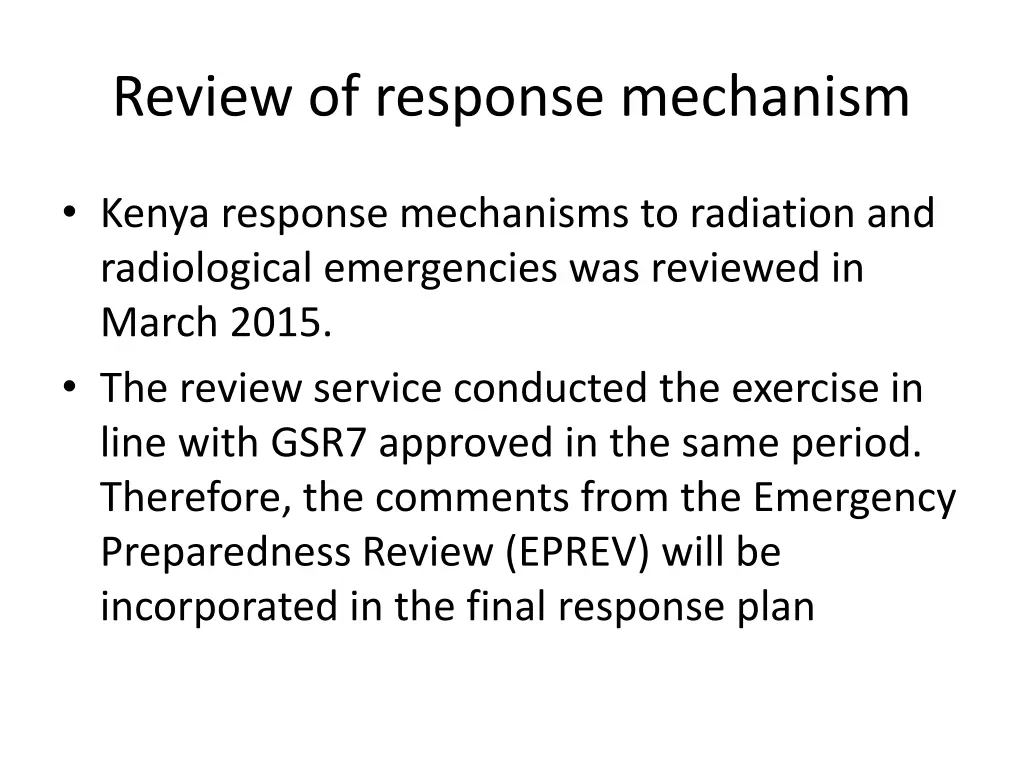 review of response mechanism