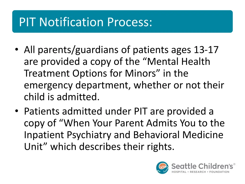 pit notification process