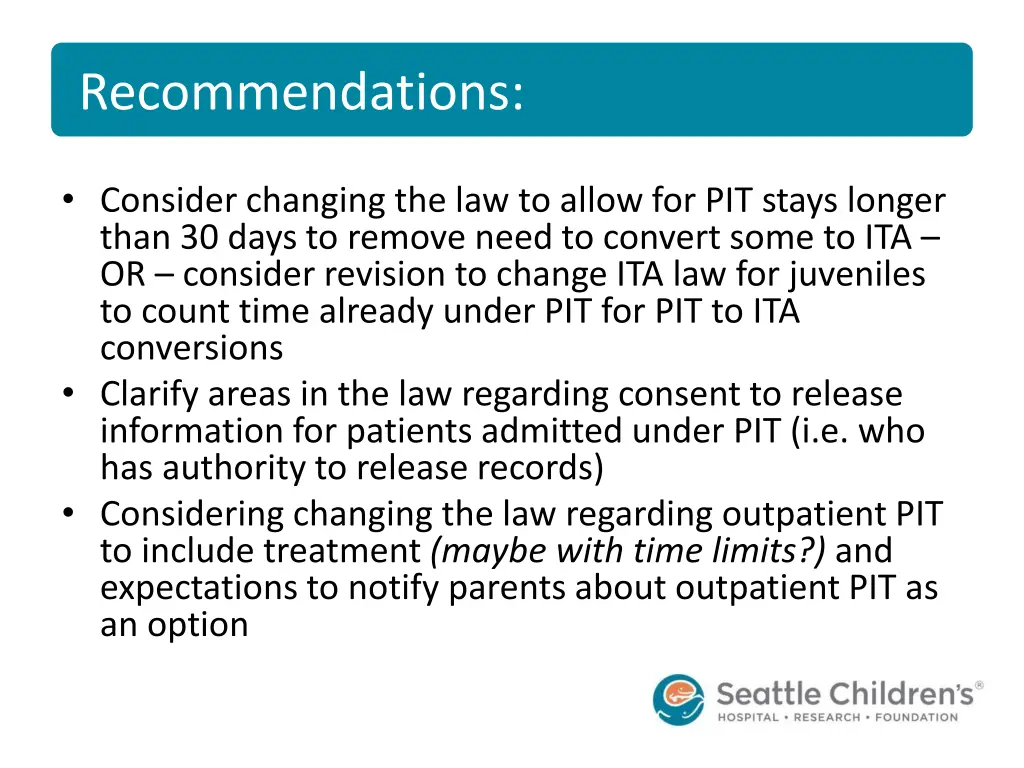 recommendations 1