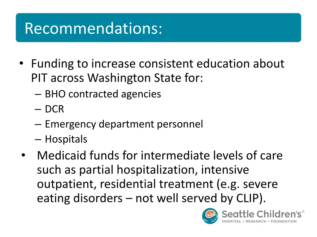 recommendations