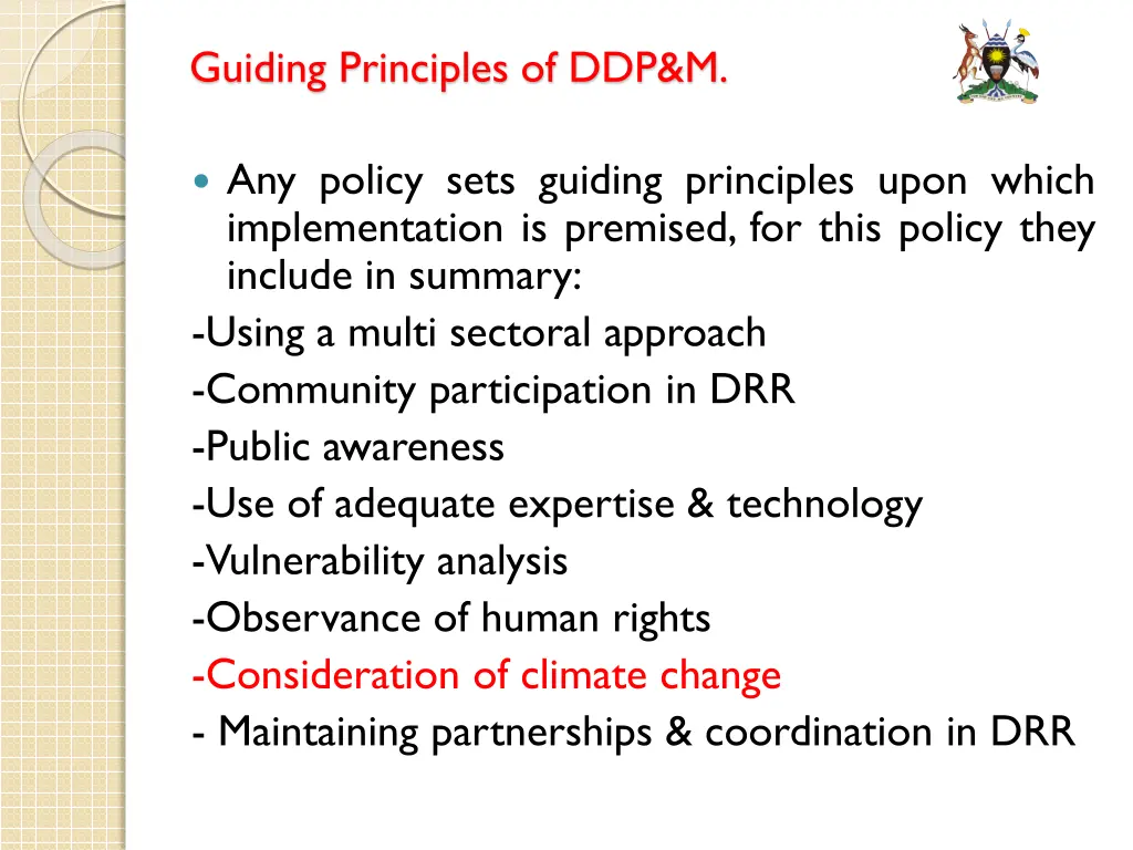 guiding principles of ddp m