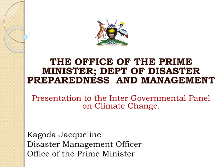 the office of the prime minister dept of disaster