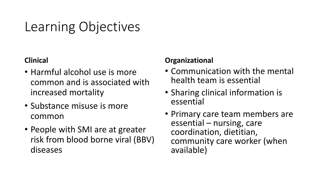 learning objectives