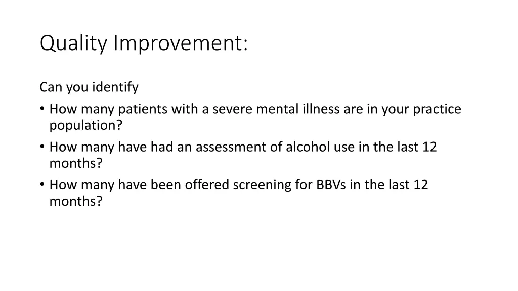 quality improvement