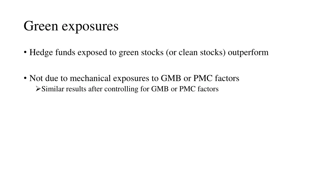 green exposures
