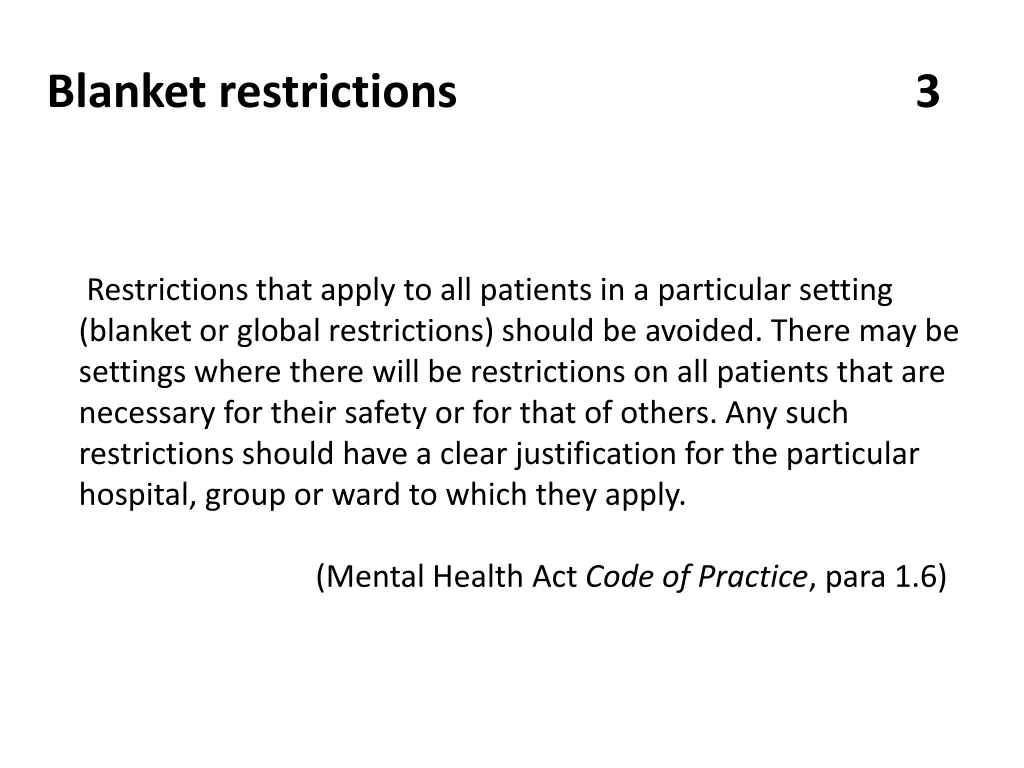 blanket restrictions 1