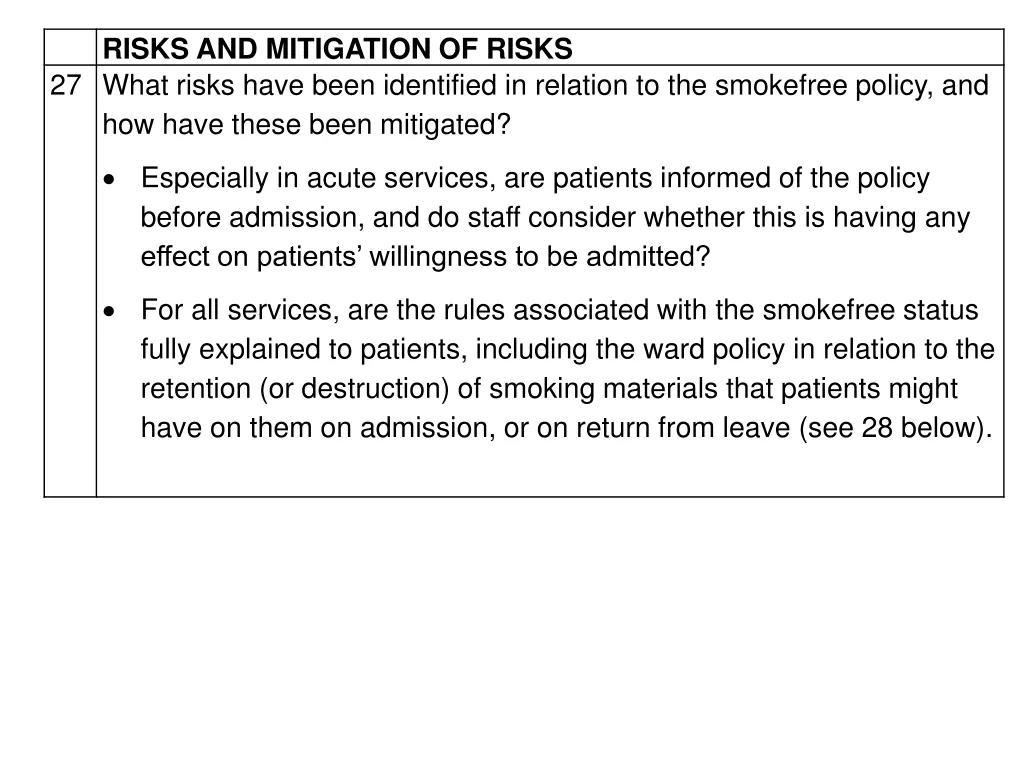 risks and mitigation of risks 27 what risks have