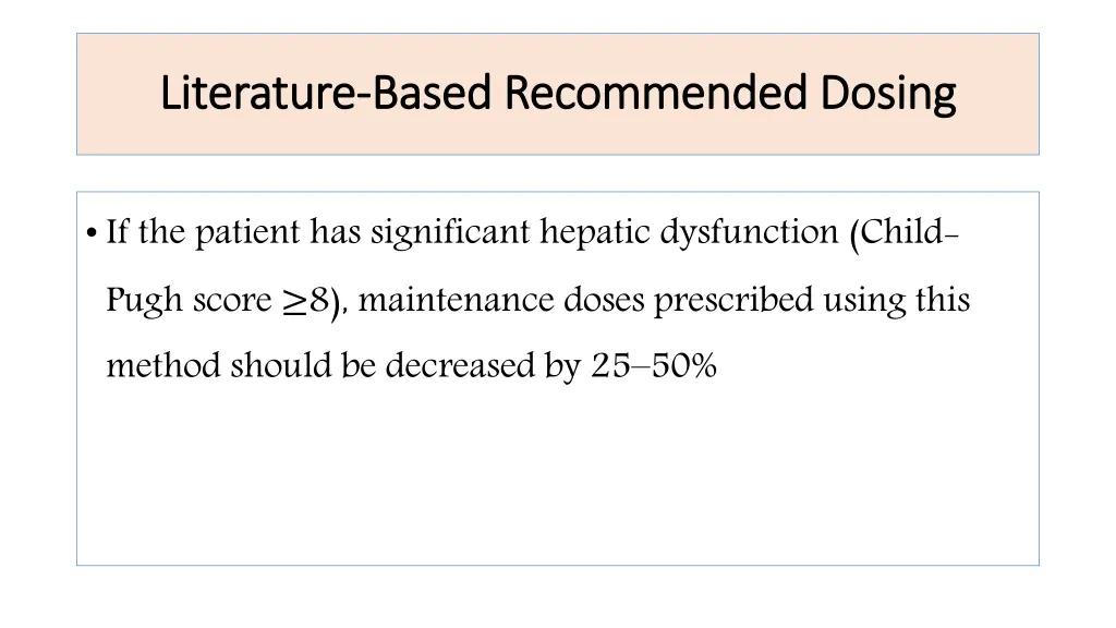 literature literature based recommended dosing 1