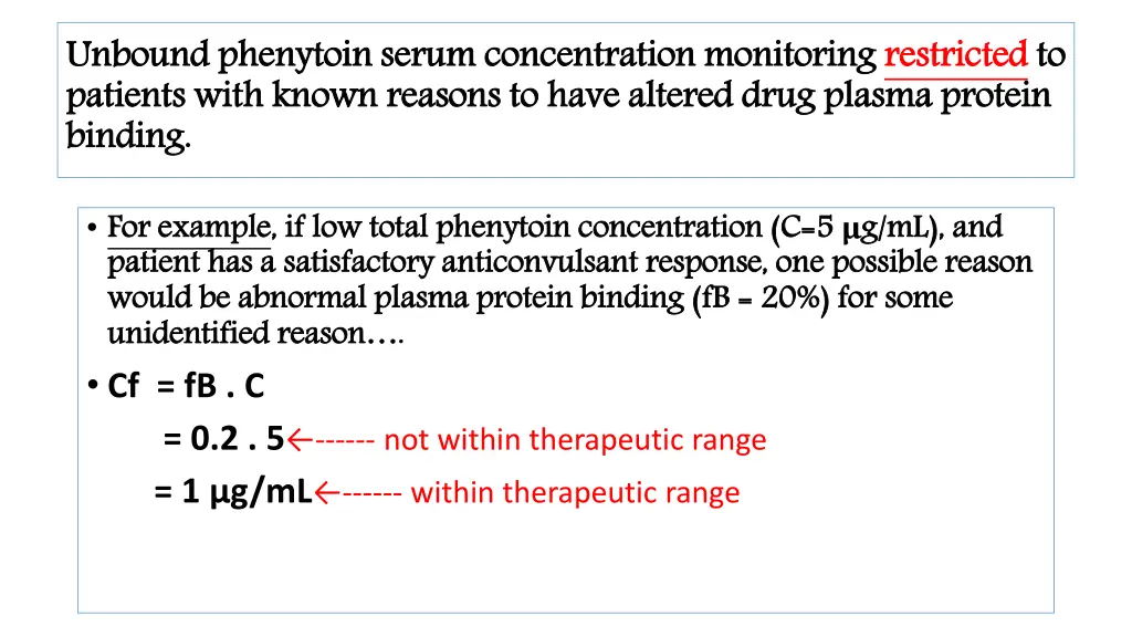 unbound phenytoin patients binding