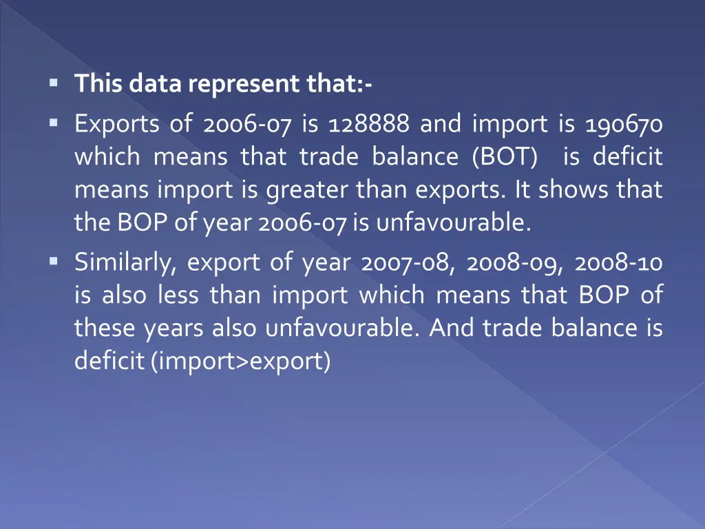 this datarepresent that exports of 2006