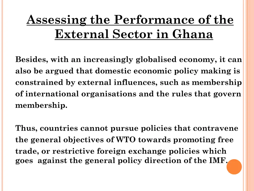 assessing the performance of the external sector 2