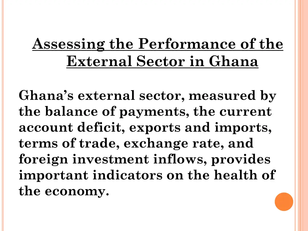 assessing the performance of the external sector 3