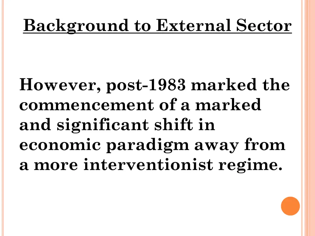 background to external sector 2