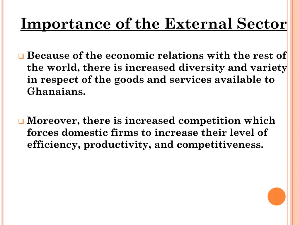 importance of the external sector 1