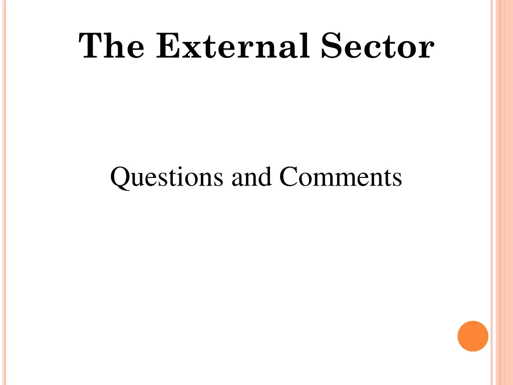 the external sector 1