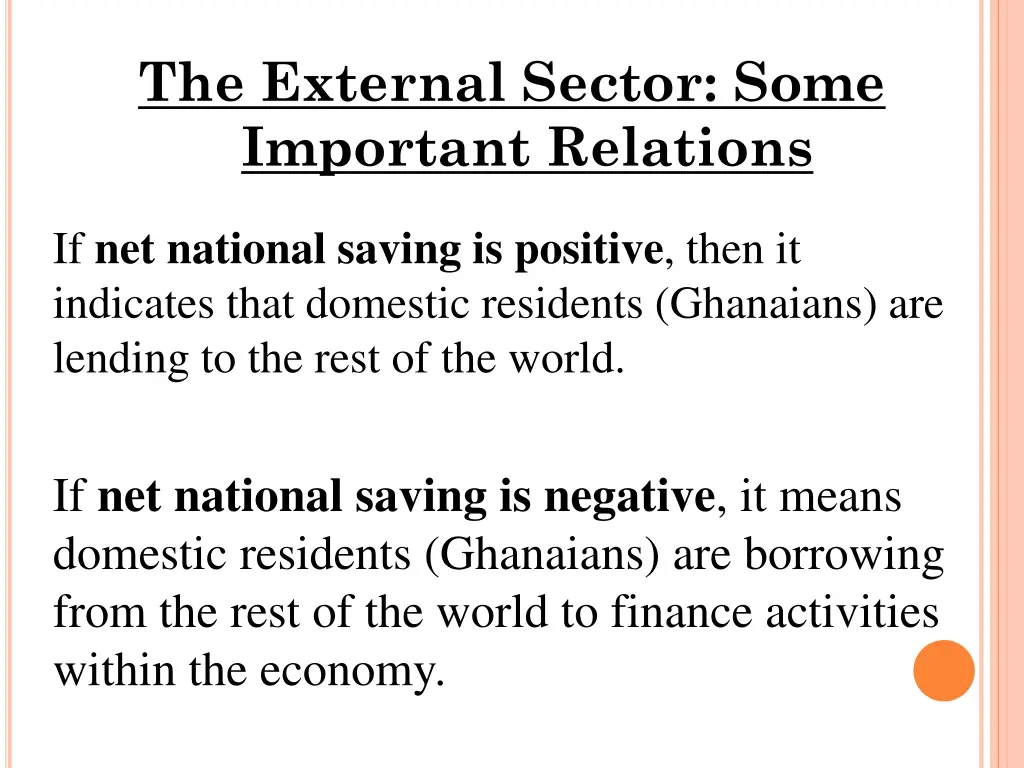 the external sector some important relations 3