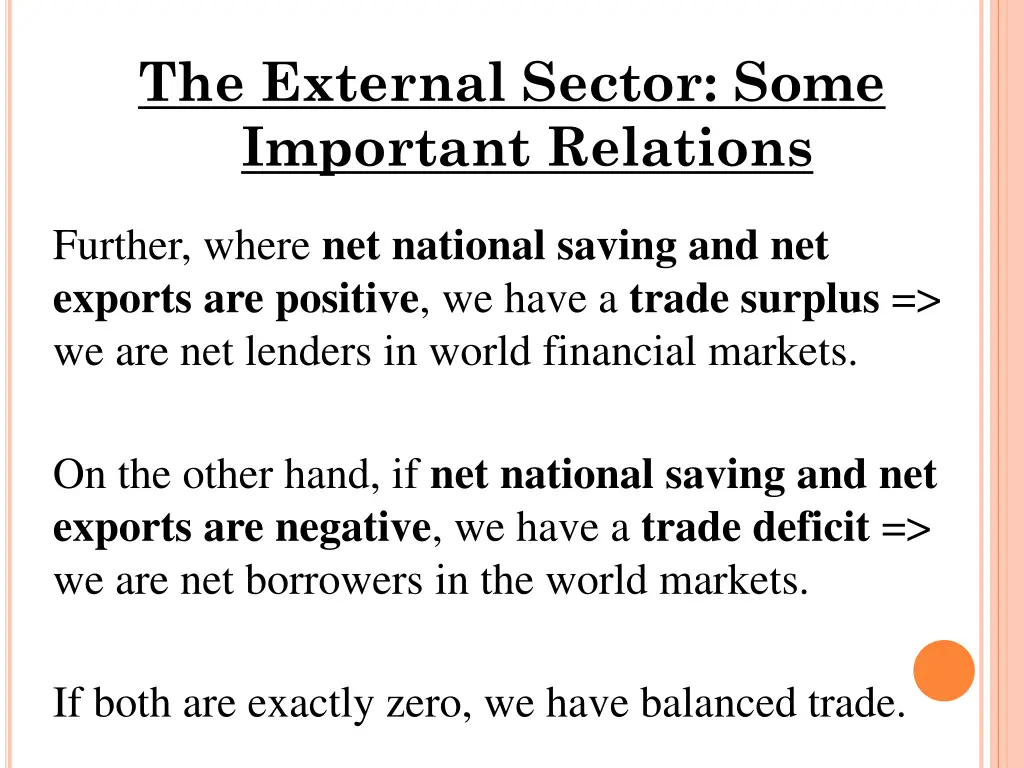 the external sector some important relations 4