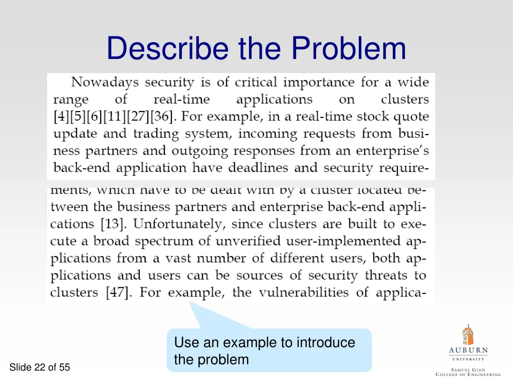 describe the problem