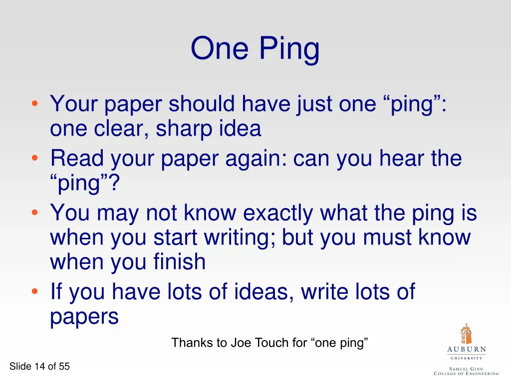 one ping
