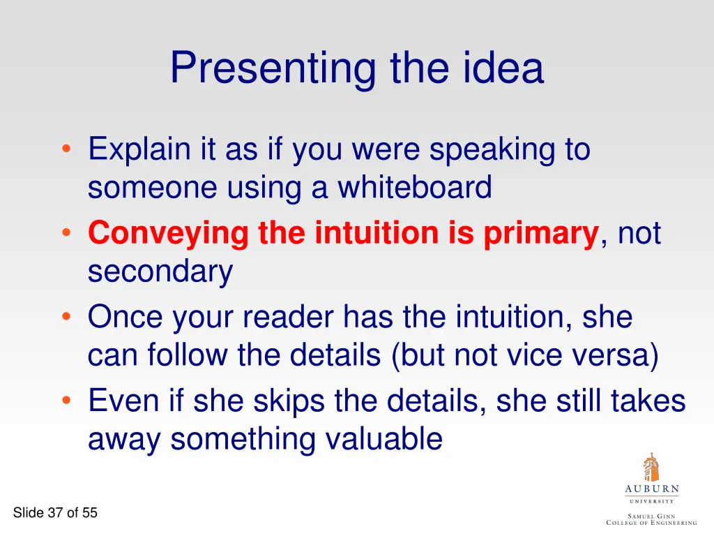 presenting the idea 1
