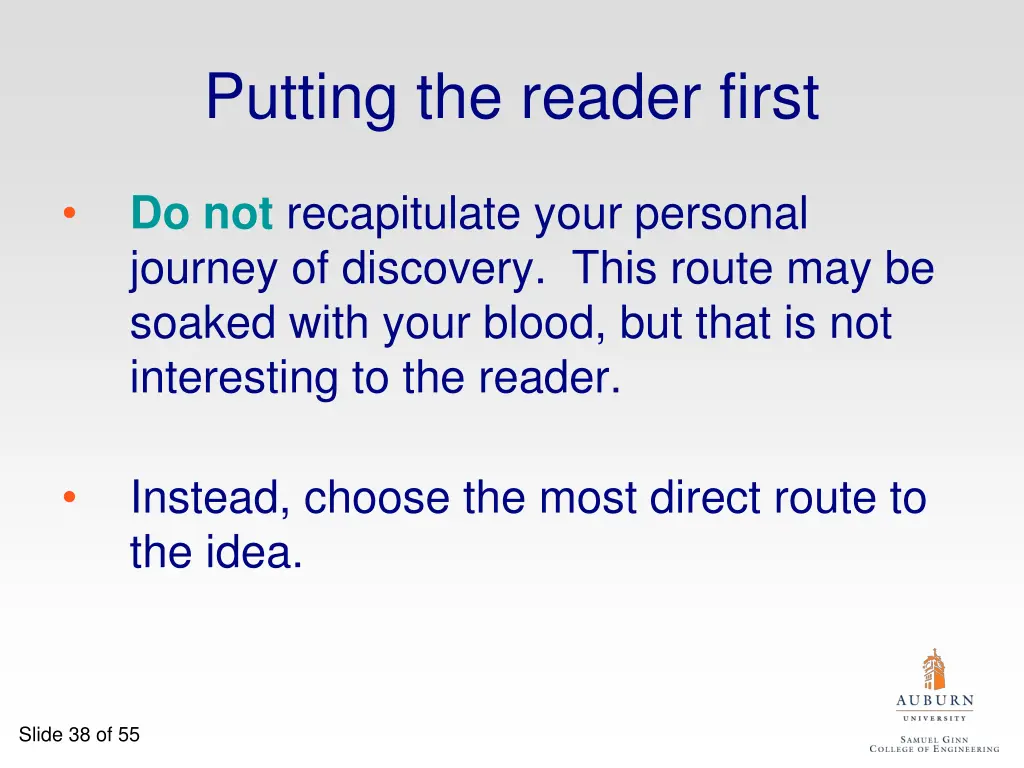 putting the reader first
