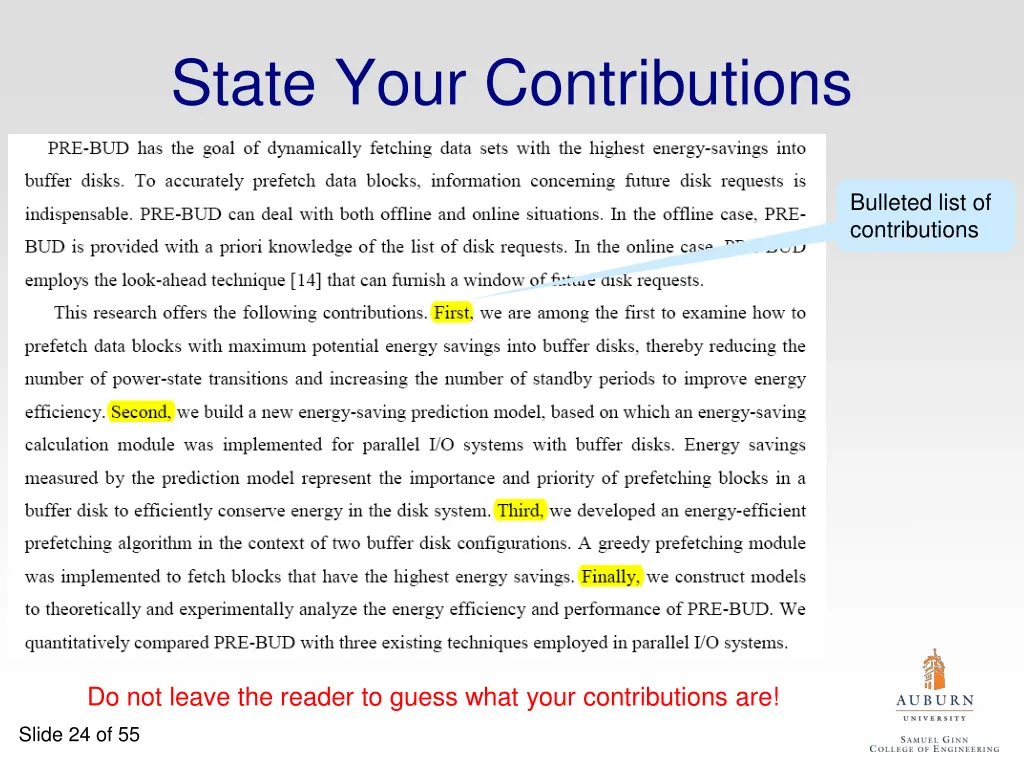 state your contributions 1