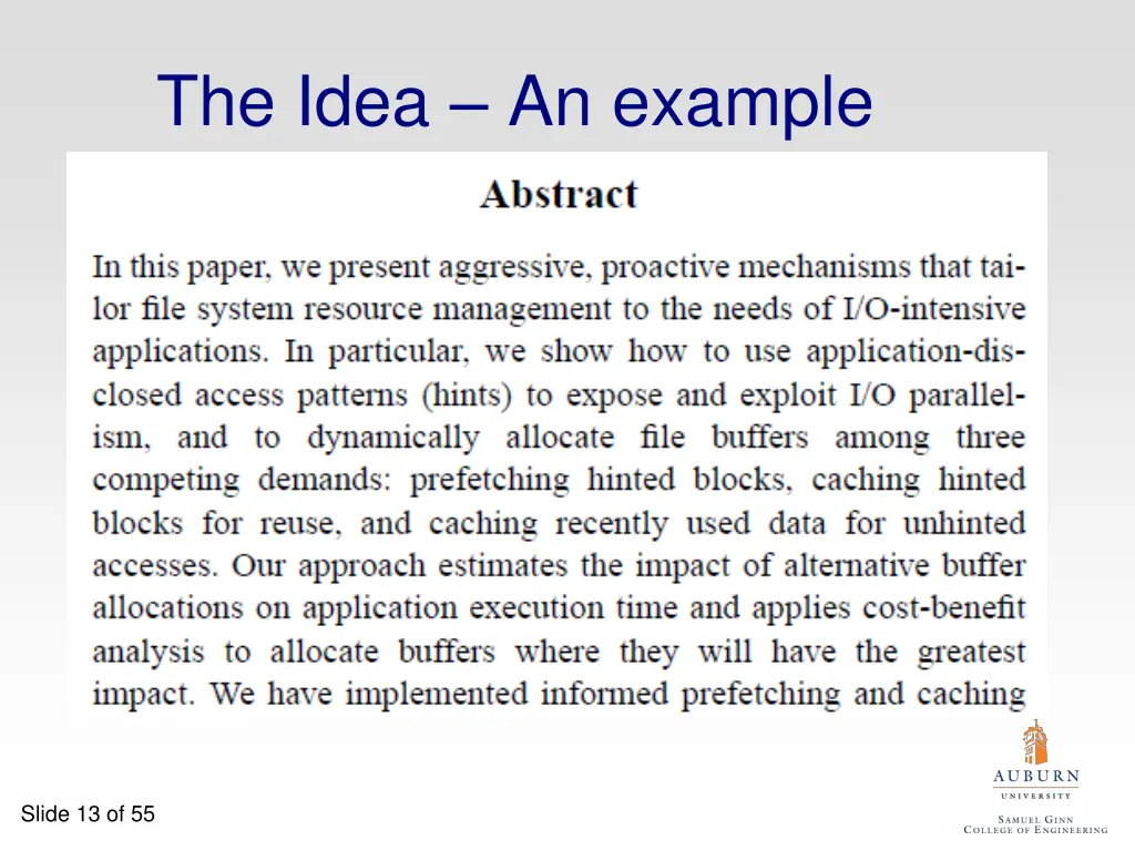 the idea an example
