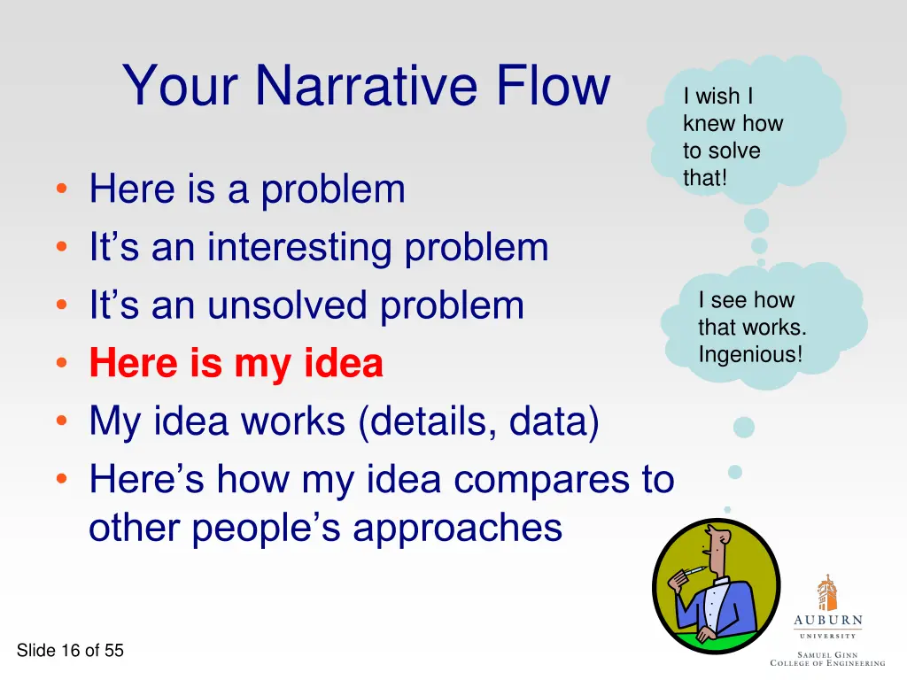 your narrative flow