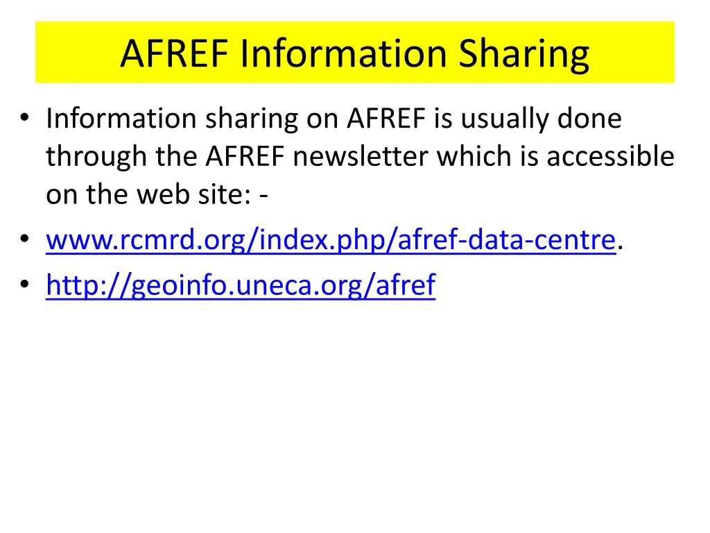 afref information sharing