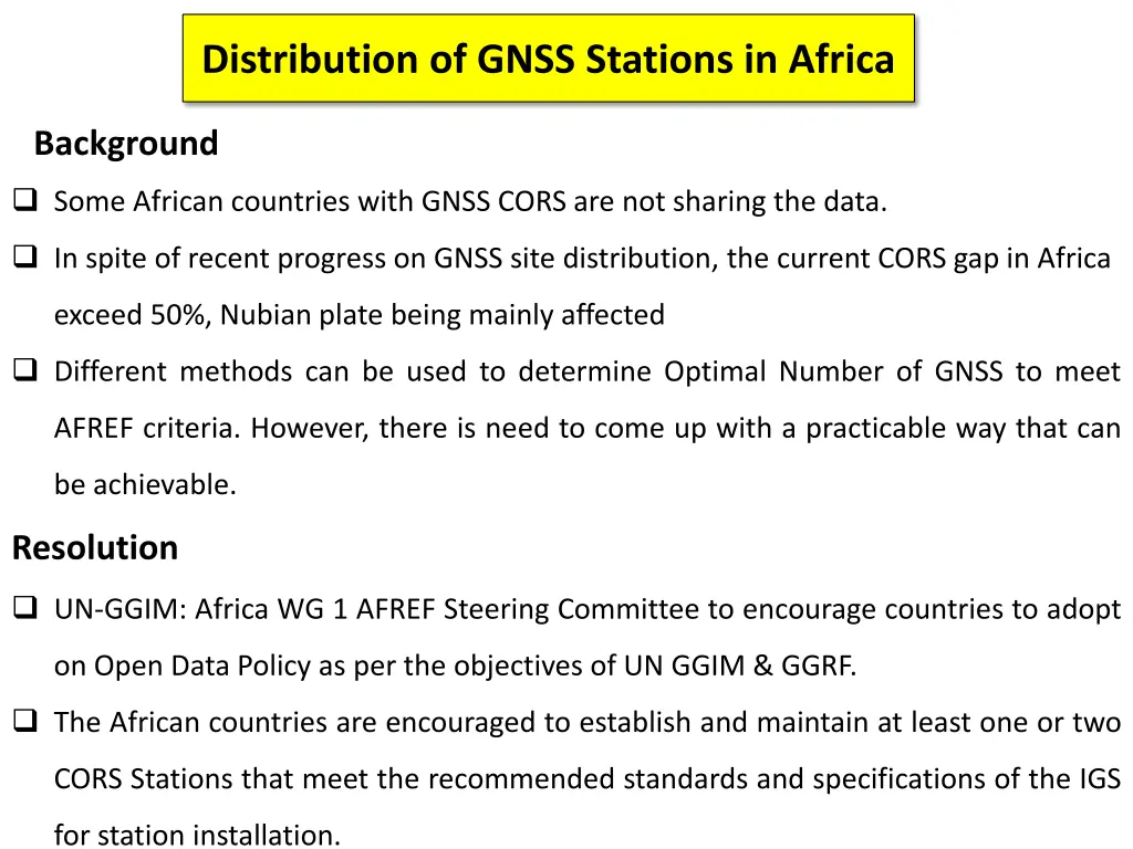 distribution of gnss stations in africa