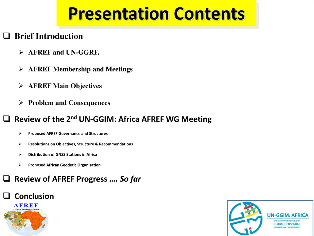 presentation contents