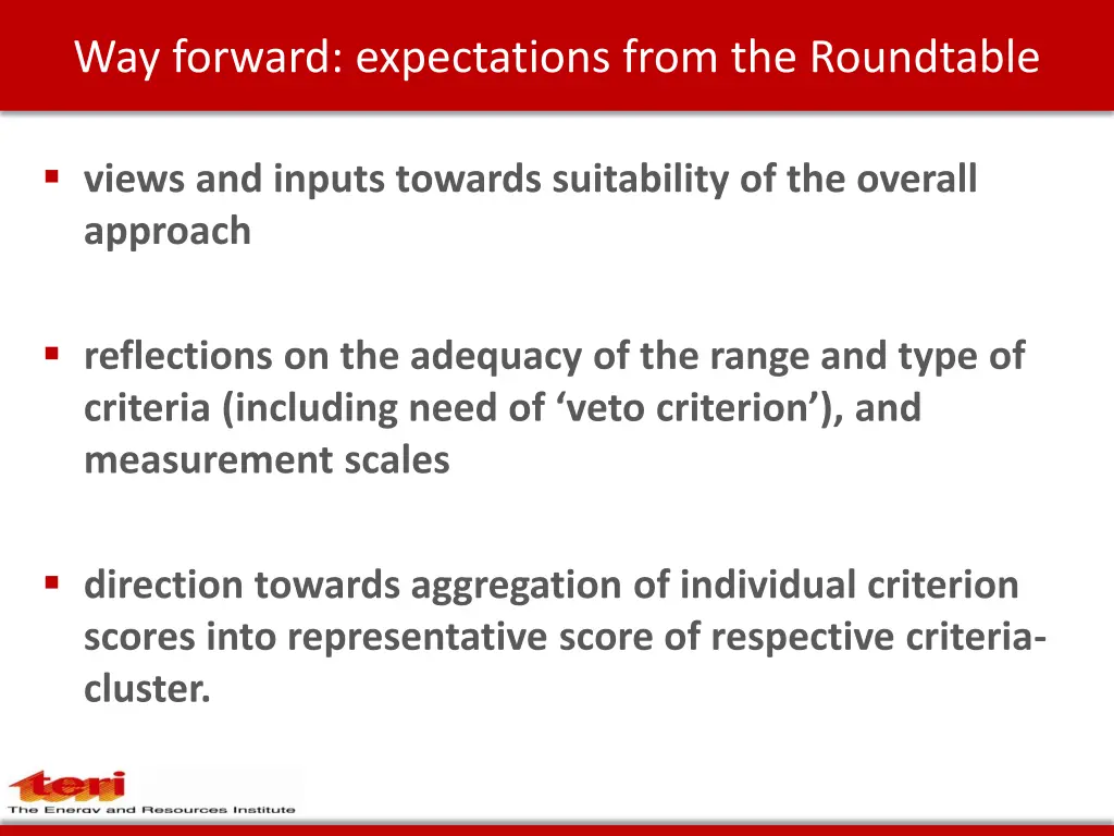 way forward expectations from the roundtable
