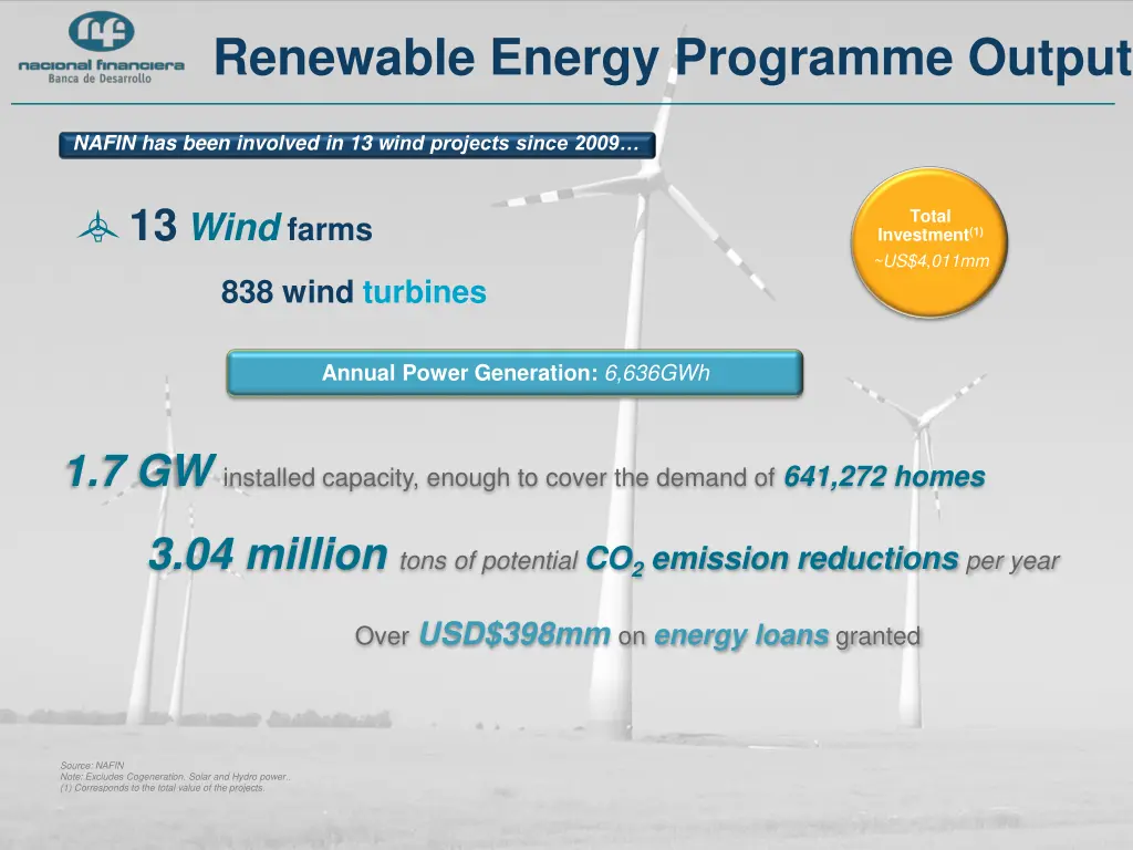 renewable energy programme output