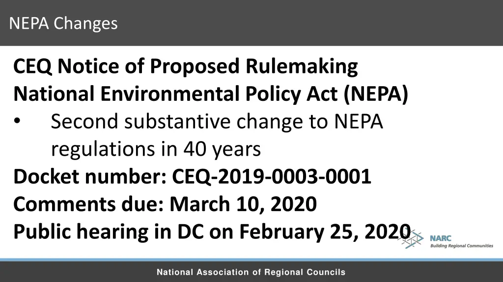 nepa changes