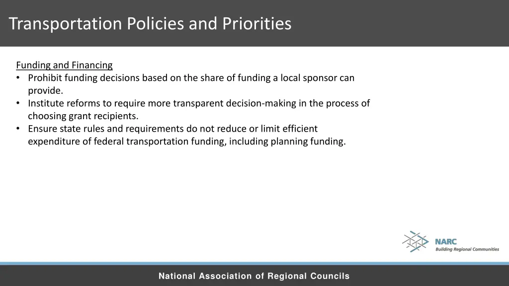 transportation policies and priorities 1