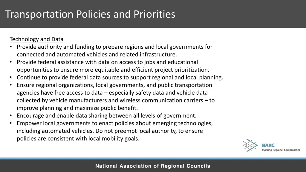 transportation policies and priorities 4
