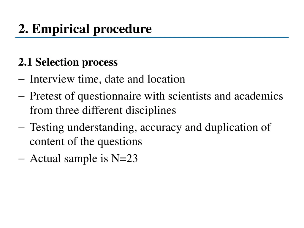 2 empirical procedure 1