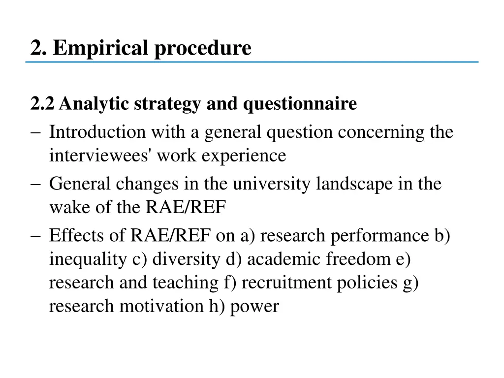 2 empirical procedure 7
