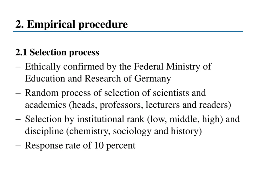 2 empirical procedure