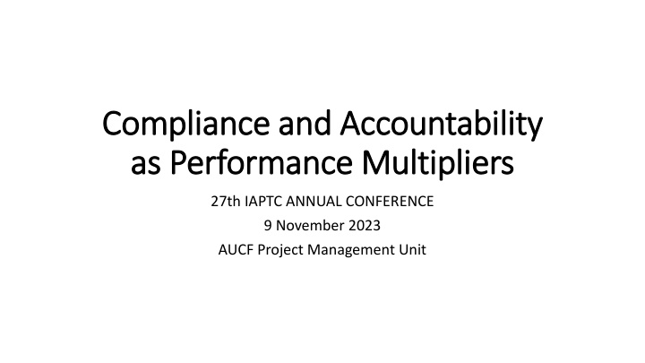 compliance and compliance and accountability
