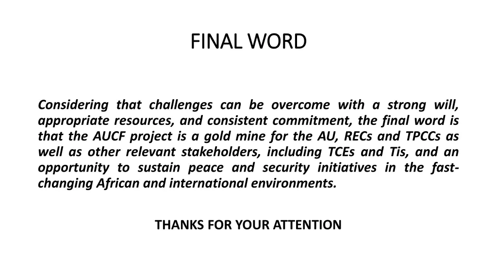 final word final word